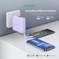 [รับประกัน 2 ปี] ACMIC A15 Powerbank 15000mAh แถมสายคล้องในกล่อง พาวเวอร์แบงค์ชาร์จเร็ว PD20W มีสายในตัว Type-C, L-cable หน้าจอ LED พร้อมส่ง