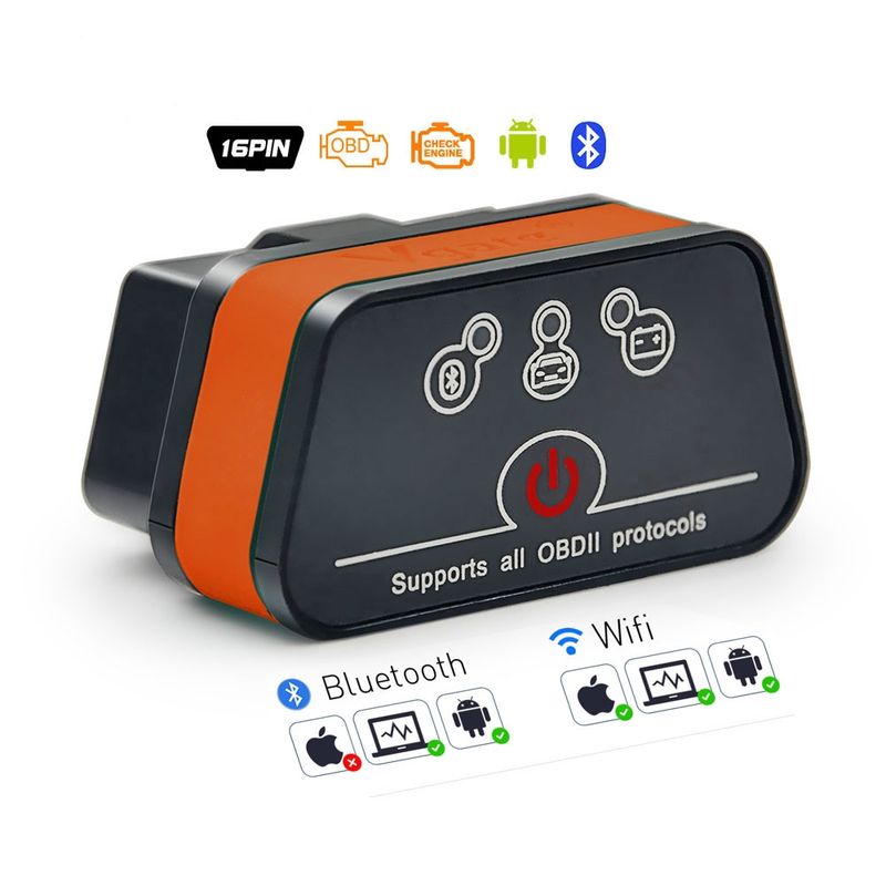 Vgate iCar 2 ELM327 เครื่องมือวินิจฉัยและอ่านรหัส OBD2 แบบ WiFi และบลูทูธ สำหรับ IOS iPhone Android