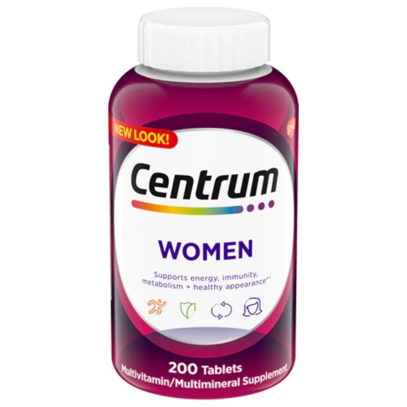 Centrum Women Multivitamin Multimineral Iron Antioxidants 200 tablet วิตามินรวมสำหรับผู้หญิง อาหารเสริมหลายชนิด