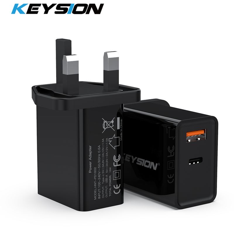 KEYSION PD Charger 18W Dual USBค่าเร็ว 3.0 เครื่องชาร์จสำหรับiPhone Samsung Xiaomi QC 3.0 Cargadorอะแดปเตอร์ชาร์จโทรศัพท์มือถือ