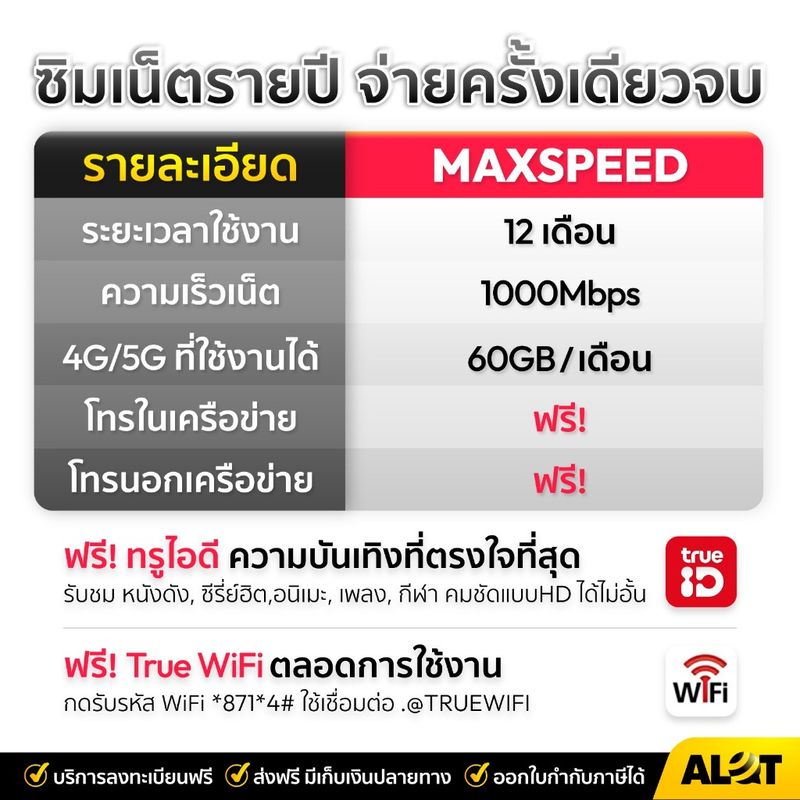 TruemoveH:maxspeed60,ไม่เลือกเบอร์