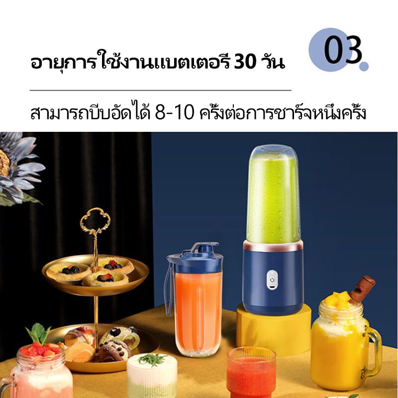 JOTO เครื่องปั่นน้ำผลไม้ เครื่องปั่นผลไ เครื่องปั่นน้ำ Juice Blender เครื่องปั่นแบบพกพา เครื่องปั่นผลไม้ ชาร์จผ่าน USB เล็กมินิพกพาสะดวก