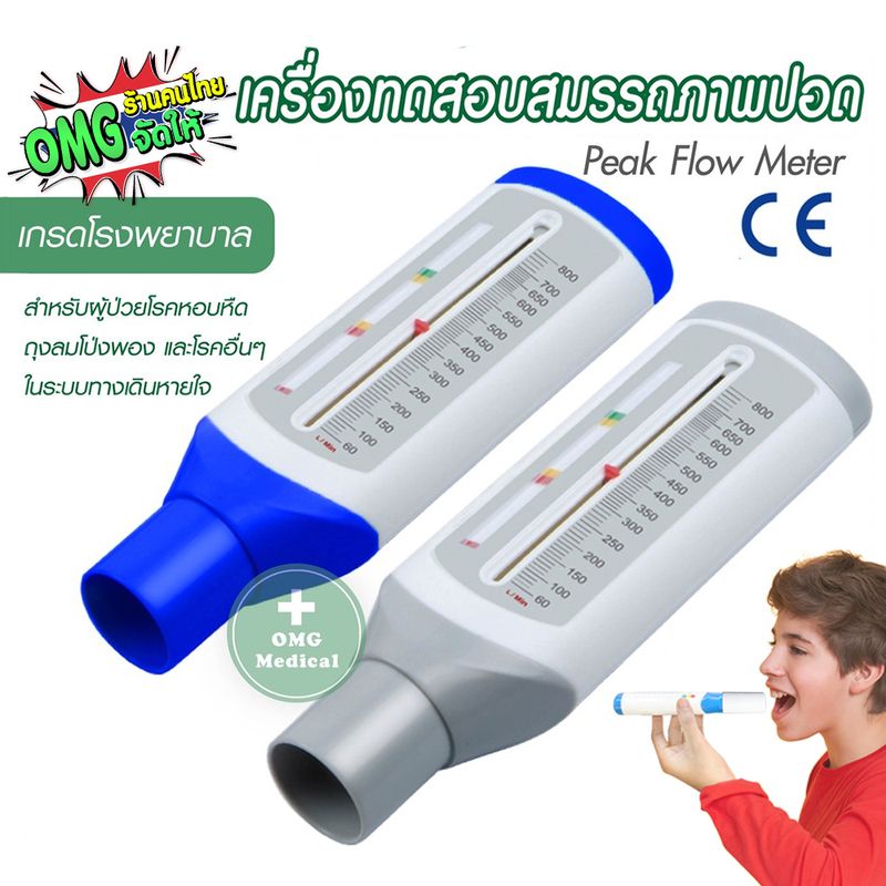 อุปกรณ์ทดสอบสมรรถภาพปอด เครื่องวัดสมรรถภาพปอด Peak Flow Meter  แถม Mouthpiece 1 อัน เกรดโรงพยาบาล มาตรฐานโรงพยาบาล