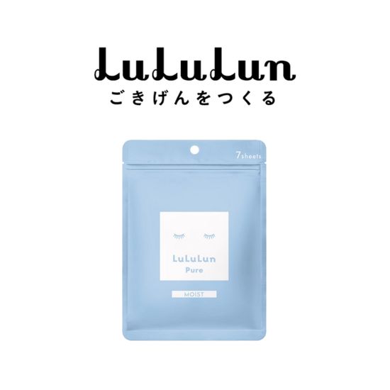 (ซอง 7 แผ่น) LuLuLun Pure Moist Face mask ลูลูลูน แผ่นมาสก์หน้า สูตรผิวชุ่มชื้น ป้องกันริ้วรอย เพียว มอยซ์