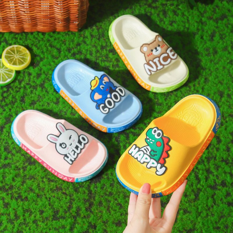 Childrens Slippers Summer Cartoon Cute Non-Slip Soft Bottom Children Indoor Bath Boys and Girls Home Seaside Beach Baby Sandals