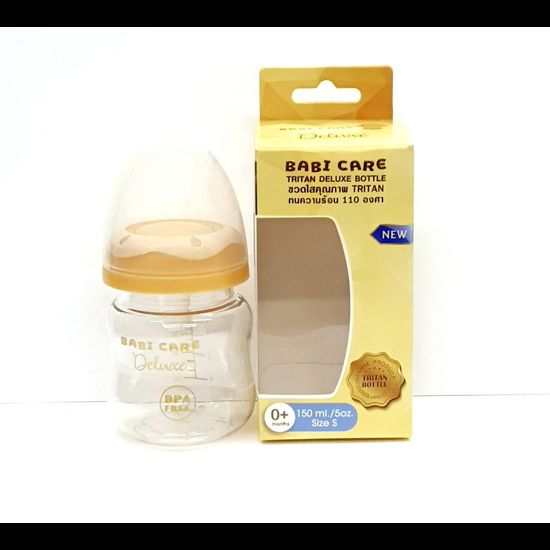 Babi Care เบบี้แคร์ ขวดนมไตรตัน พรี่เมียม คอกว้างขนาด5oz8oz ขวดใสเป็นพิเศษ(คละไซส์) (แพ็ค1ขวด)