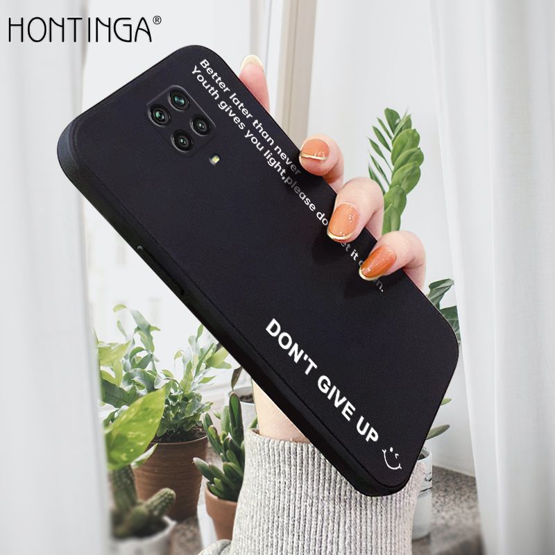 Hontinga เคสโทรศัพท์สำหรับ Xiaomi Redmi Note 9 Pro Note 9Sเคสซิลิโคนนิ่มทรงสี่เหลี่ยมแบบสโลแกนติดแน่นพร้อมฝาหลังเคสป้องกันกล้องเคสโทรศัพท์แบบนิ่ม