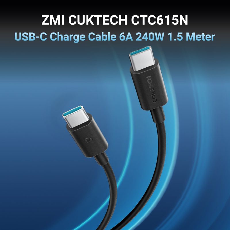 [ลดเหลือ 323] ZMI CUKTECH CTC615N 6A 240W สายชาร์จเร็ว USB-C ความยาว 1.5 เมตร รองรับการชาร์จ PD3.1 -2Y