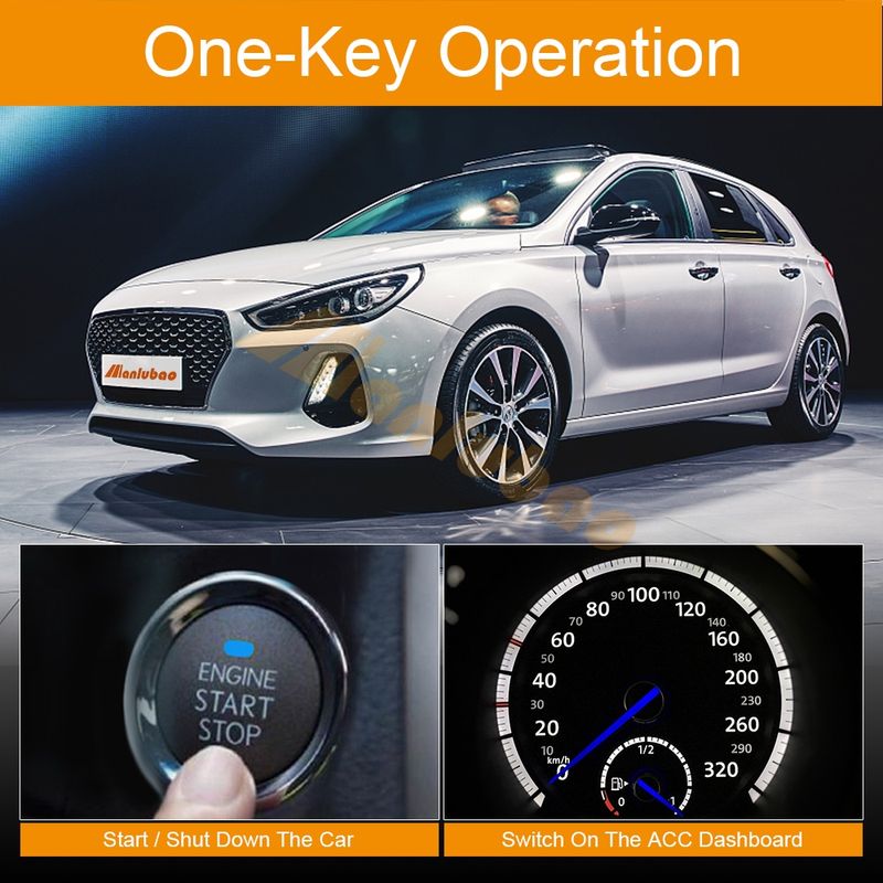 Manlubao C6-B Keyless Entry & Push Start Auto On Car สําหรับ TOYOT A HOND A I SUZU NISSAN MITSU อื่น ๆ (รับประกัน 6 เดือน)