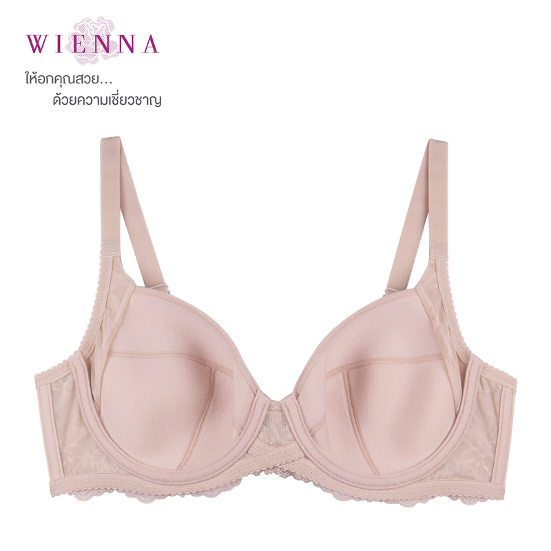 WIENNA เสื้อชั้นใน New Collection Blossom Bloom DB41939  DB41940 มีโครง สีเนื้อ สีฟ้า (BCDE 34-36) Tulip Carnation