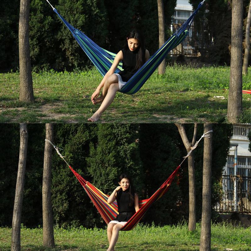 แบบพกพา เปลยวน280X80CM เปลญวนผ้าใบ(แถมฟรีกระเป๋าและเชือก) บ้าน เปลเดินป่าcamping hammock เปลรับน้ำหนัก 150kg