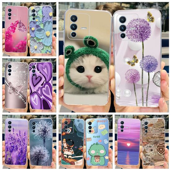 เคสสำหรับ Vivo V23 Pro เคส V2132ฝาพิมพ์ภาพสุดหรูซิลิโคนใสโทรศัพท์ TPU แบบน่มเคสสำหรับ Vivo Vivo เชลล์เคส V 23e VivoV23 Pro