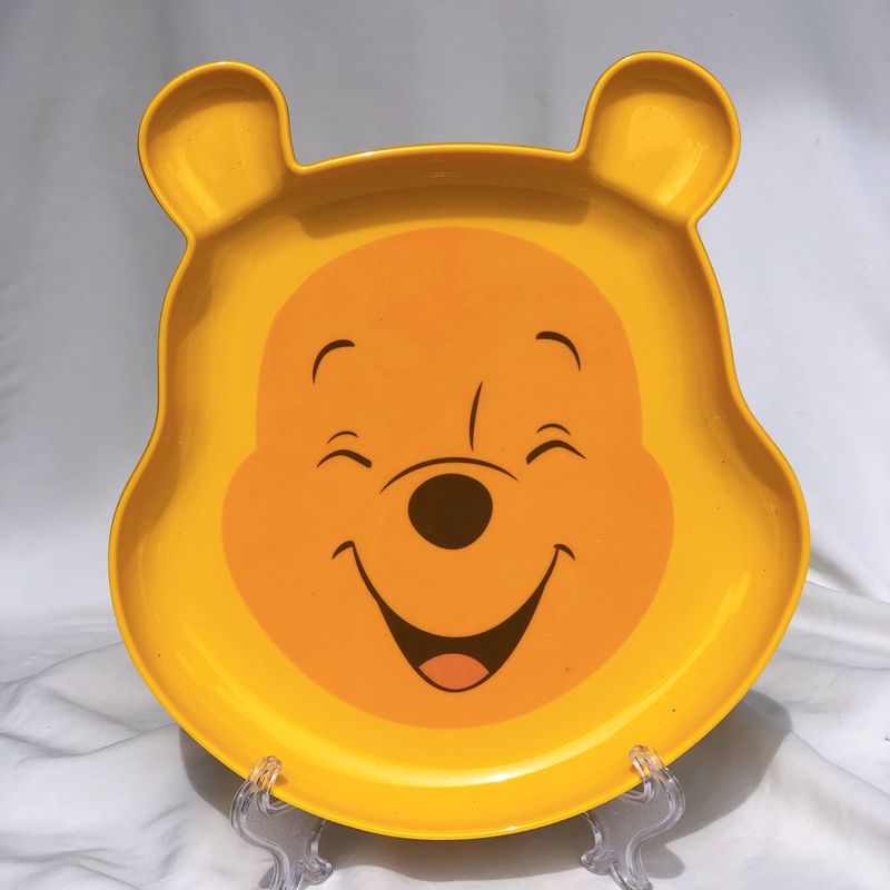 หมีพู pooh (ขายเป็นชิ้น)จานเมลามีนเด็ก ถาดหลุม จาน ชาม แก้ว ช้อนส้อมเด็ก