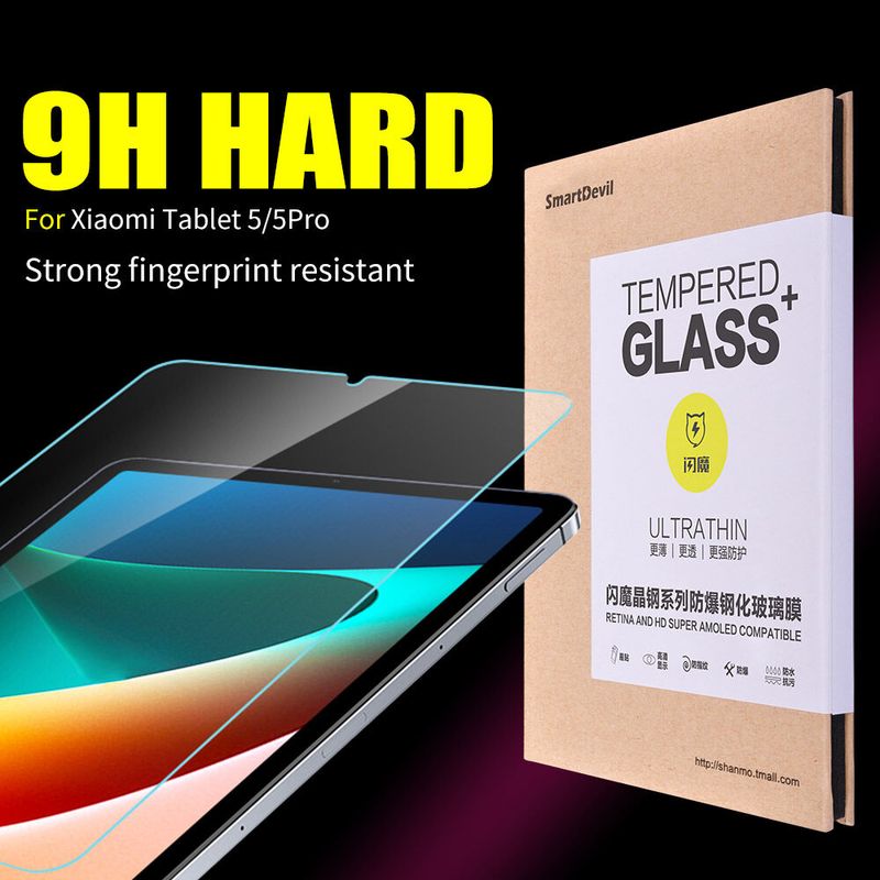 SmartDevil ฟิล์มกระจก For Xiaomi Pad 5 Xiaomi Pad 6 Xiaomi Pad 6 Max Mi pad 5 Pro 11 inch 12.4 inch Redmi pad 10.6 inch Tablet Tempered glass Film Screen Protector Full Screen Coverage Clear Anti-bluelight