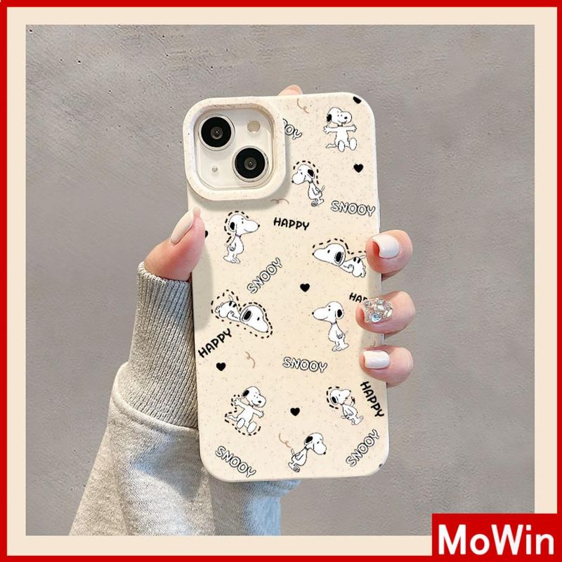 Mowin - เข้ากันได้สำหรับ 15 เคสไอโฟน11 เคส iphone 11 กรณีเป็นมิตรกับสิ่งแวดล้อมสีขาวกรณีนุ่มปกป้องกล้องกันกระแทกน่ารักการ์ตูนลูกสุนัขสีขาวเข้ากันได้กับ 14 13 12 XR XS 7 8