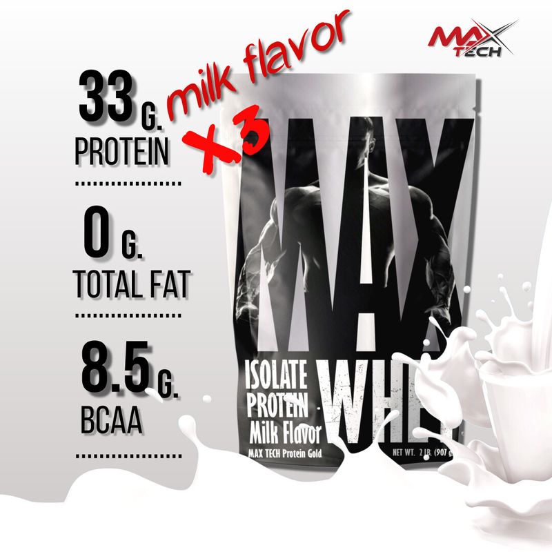 เซ็ต3ถุง รส นม โปรตีนสูง 33 กรัม Isolate Milk Flavor เวย์โปรตีน ไอโซเลท ลดไขมัน เพิ่มกล้ามเนื้อ V.21