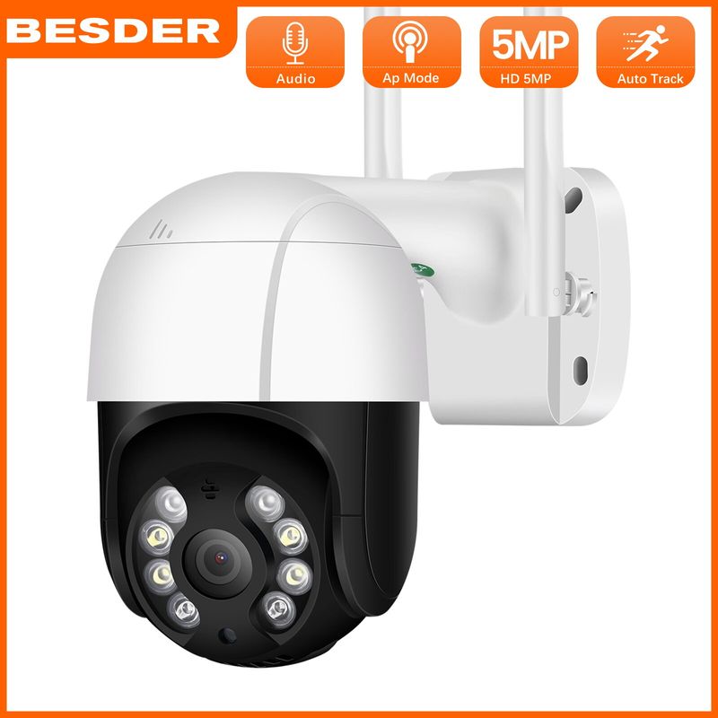 BESDER 1080P PTZ IP แบบไร้สายกล้องสมาร์ทนาฬิกาปลุก4X Wifi Wifi กล้องกันน้ำกลางแจ้ง2ทิศทางการตรวจจับการเคลื่อนไหวกล้องวงจรปิดกล้อง