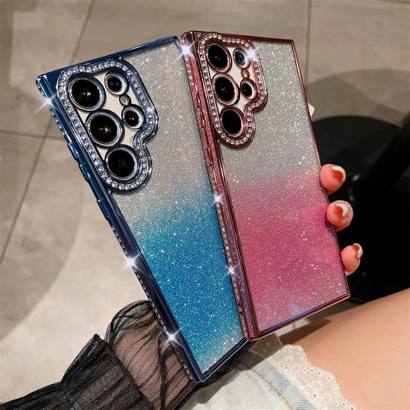 เคสส่องแสงวิบวับไล่ระดับเพชรสุดหรูสำหรับ Samsung Galaxy S23 S23พิเศษบวกกับ S24 S24แวววาว S22บวกกับฝาครอบซิลิโคนนุ่มพิเศษ S24สำหรับ Samsung S22ป้องกันสกปรกและป้องกันการตก