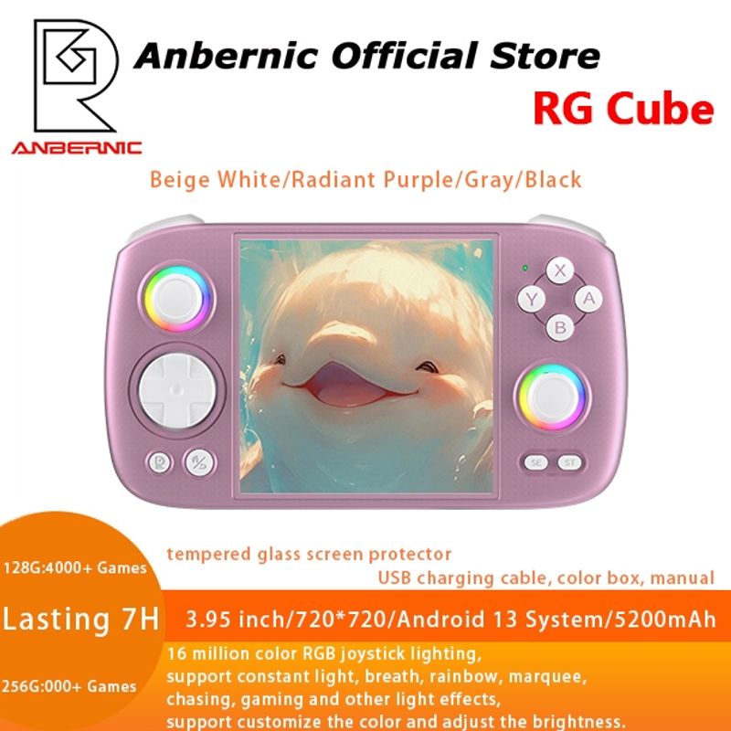 Anbernic RG Cube เกมคอนโซล Android หน ้ าจอ 3.95 นิ ้ ว Android 13 ระบบ Unisoc T820 โปรเซสเซอร ์ รองรับเกม Android PS2