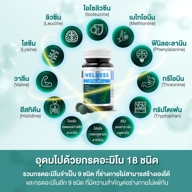 WELNESS SPIRAL 100 เม็ด 4 กระปุก ผลิตภัณฑ์เสริมอาหารสาหร่ายสไปรูลิน่า 100%  TV Direct