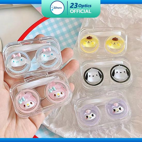 🔥พร้อมส่ง🔥 ตลับคอนแทคเลนส์ลายการ์ตูน Sanrio แบบสุ่ม คละลาย แค่เปิดและปิด ใช้งานง่าย พกพาสะดวก