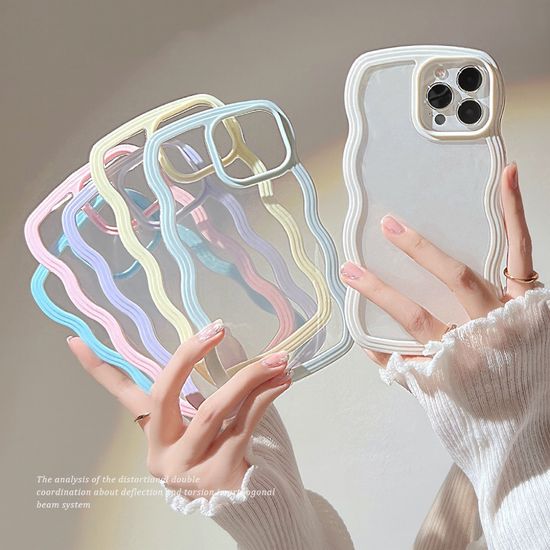 Macaron Wave เคสซิลิโคนสำหรับ for iPhone 11 14 Pro Max XR 7 8 Plus 12 13 Pro Max Xs Max 7 8 SE ฝาครอบโทรศัพท์กันกระแทก