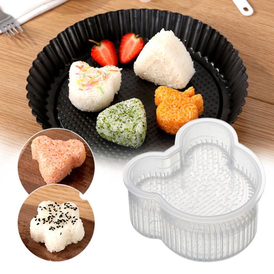 อุปกรณ์ครัว Onigiri ชุดสำหรับซูชิม้วนแม่พิมพ์ซูชิสามเหลี่ยมเครื่องทำซูชิ DIY ข้าวปั้นเบนโตะเครื่องทำแม่พิมพ์ Onigiri อาหารกดชุดซูชิ