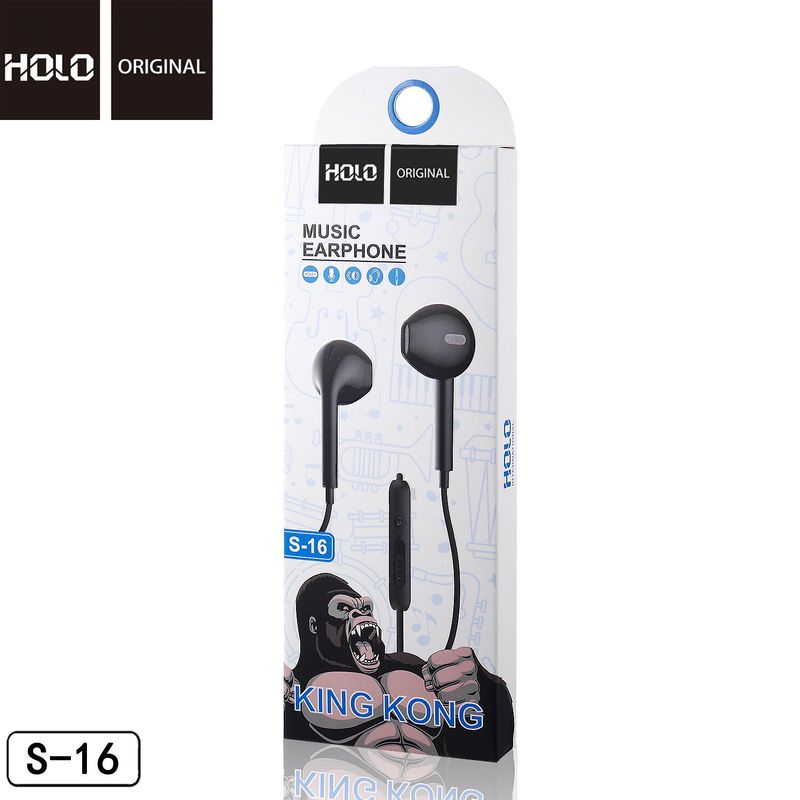 HOLO หูฟัง S-16 แบบปรับเสียงได้ใช้งานได้สะดวก เหมาะกับสำหรับทุกรุ่น STEREO SOUND For Ios & Android