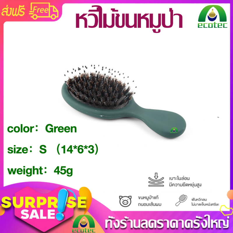 [Hot Sale] แปรงขนหมูป่าทรงรี ไนลอนหวีผมขนาดเล็กป้องกันไฟฟ้าสถิตย์หวีหนังศีรษะหวีนวดผมร้านทำผมเครื่องมือจัดแต่งทรงผม