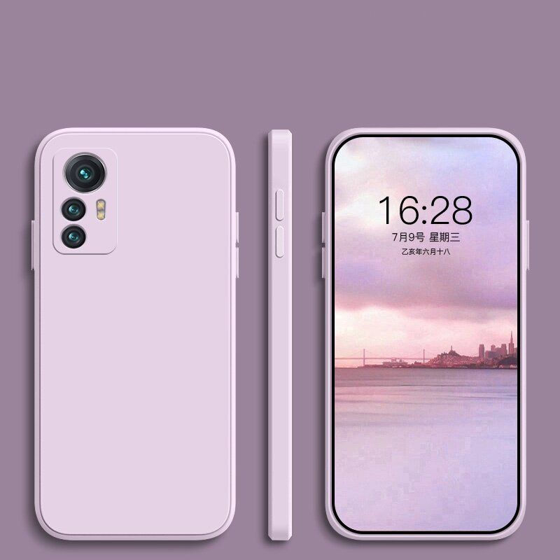 เคสโทรศัพท์ซิลิโคนสีพื้นสำหรับ Xiaomi 12 Proเคสนิ่มแฟชั่นทรงสี่เหลี่ยมสำหรับ Xiaomi 12X 12 Pro 12Pro Mi12 12Pro 11T Pro เคสหลังคู่สำหรับ Xiaomi 12