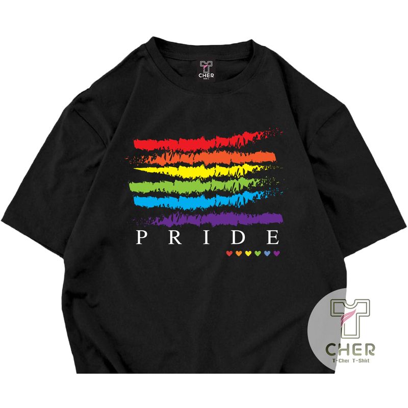 เสื้อสกรีนลาย 🏳️‍🌈 PRIDE LGBT เสื้อยืดคอกลม พร้อมส่ง