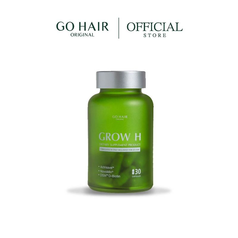 GROW-H ผลิตภัณฑ์เสริมอาหารสำหรับผม วิตามินบำรุงผม 1 กระปุก บรรจุ 30 เม็ด