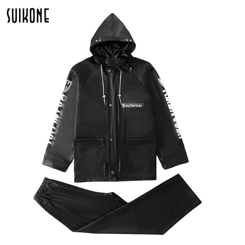 Suikone   Anti-rainstorm ทั้งชายและหญิงเสื้อกันฝนกางเกงกันฝนเหมาะกับผู้ใหญ่ใหม่ high-end เสื้อกันฝนเดี่ยว