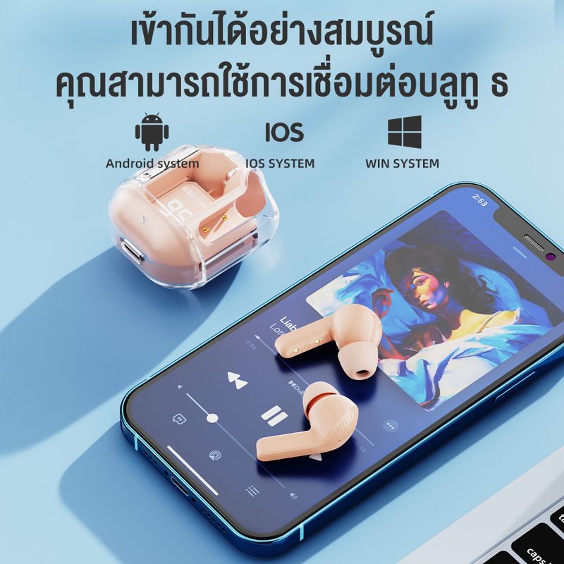 หูฟังบลูทูธไร้สายTWS-HK3 หูฟังลูทูธ หูฟังTWS HIFI หูฟังกันน้ำ IPX4 เสียงดีมาก หูฟังน่ารัก มีไมโครโฟน บลูทูธเวอร์ชัน 5.3 ล่าสุด