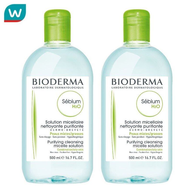 BIODERMA ไบโอเดอร์มา ซีเบี่ยม เอชทูโอ เมคอัพ รีมูฟเวอร์ คลีนซิ่ง วอเตอร์ 500 มล. (เซ็ตคู่)