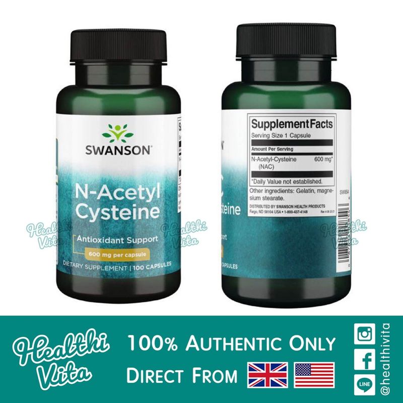 NAC N-Acetyl Cysteine 600 mg/cap : 100 caps ❌EXP 05/26