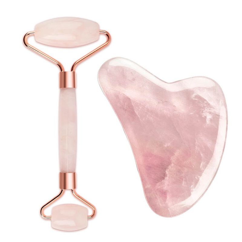 Suolaer Rose ควอตซ์กวาซานวดใบหน้าและร่างกาย Acupressure Scraper