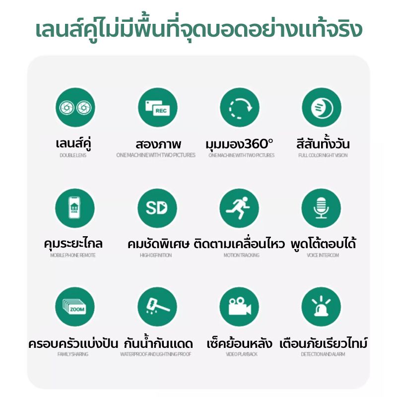 กล้องวงจรปิด ใส่ชิม 4G ไร้สาย 2เลนส์ ภาพคู่ IP Camera WIFI SIM 8MP แสดงภาพ2เลนส์พร้อมกัน สำหรับใช้กลางแจ้ง กะนน้ำกันแดด ภาพคมชัด คืนวิสัยทัศน์