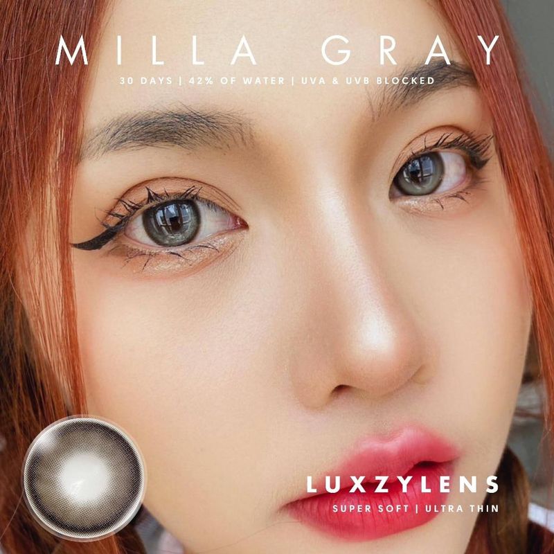 🔥คอนแทคเลนส์💗ขนาดกลาง💗 Milla (Luxzylens) สี : Brown  / Gray