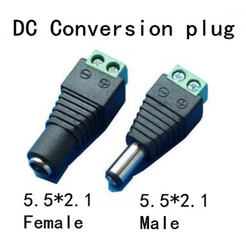 5 คู่ DC Power Plug Jack Adapter ขั้วต่อ bnc ตัวผู้และตัวเมียสำหรับกล้องวงจรปิด