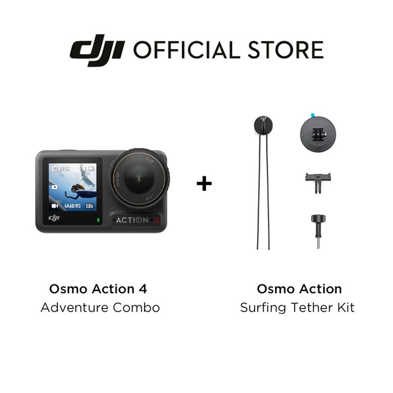 DJI Osmo Action 4 - Action Camera | กล้องแอคชั่น กล้องดำน้ำ | เซ็นเซอร์ขนาด 1/1.3 นิ้ว 4K/120fps FHD | กันน้ำได้ลึก 18 ม