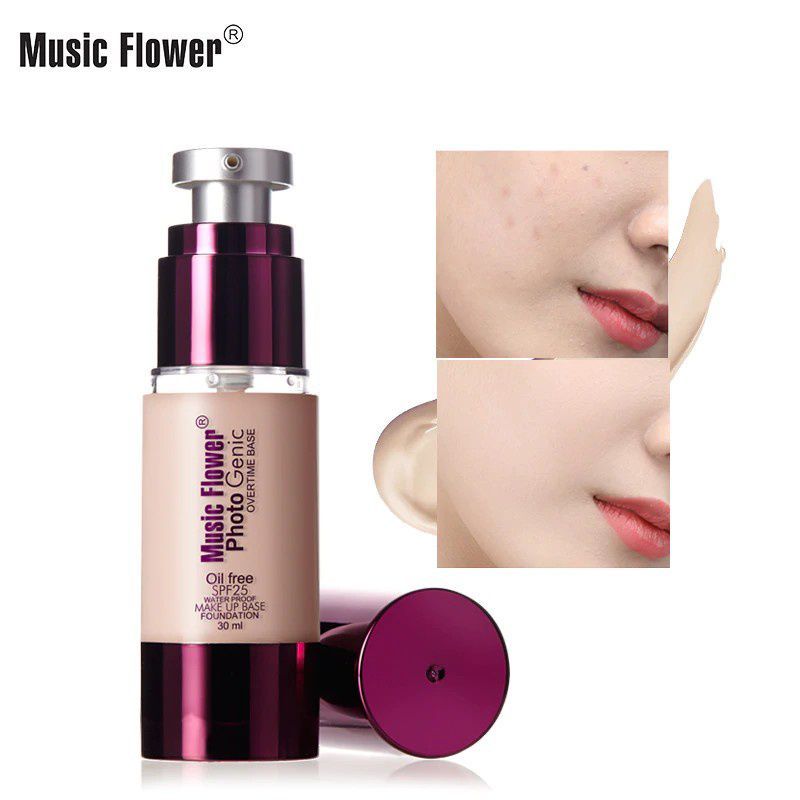 รองพื้นม่วง  Music flower photogenic overtime foundation oil free spf