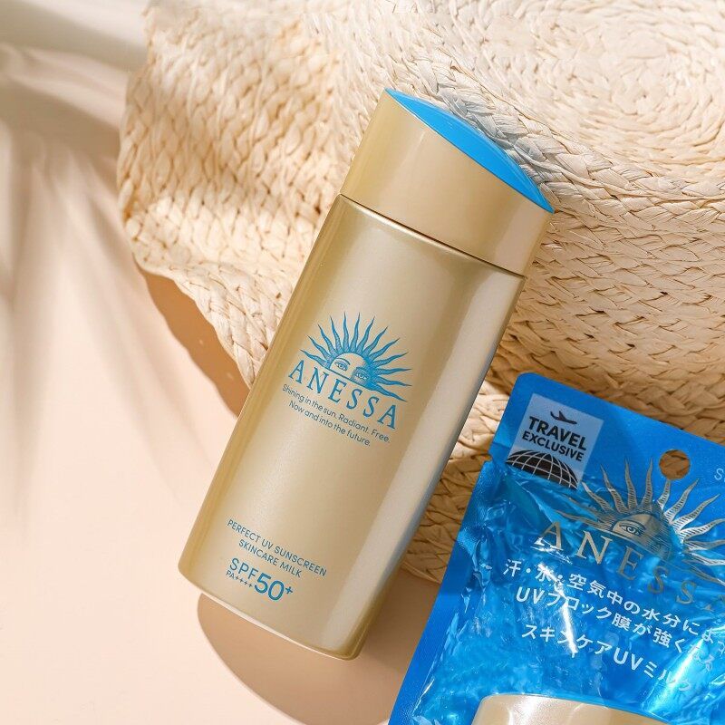 【นำเข้าเดิม 100%】New Anessa เพอร์เฟค ยูวี ซันสกรีน สกินแคร์ มิลค์ SPF50+PA++++ 60ml