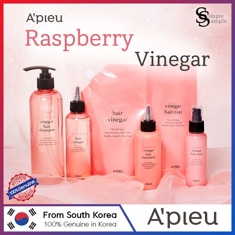 A'pieu apieu Raspberry hair Vinegar น ้ ําส ้ มสายชู แชมพู หนังศีรษะ curl mist Treatment