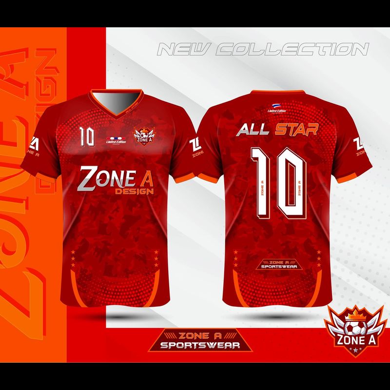 All Star Plus เสื้อพิมพ์ลาย คอวี เสื้อสัยรุ่น เสื้อกลุ่ม เสื้อกีฬา