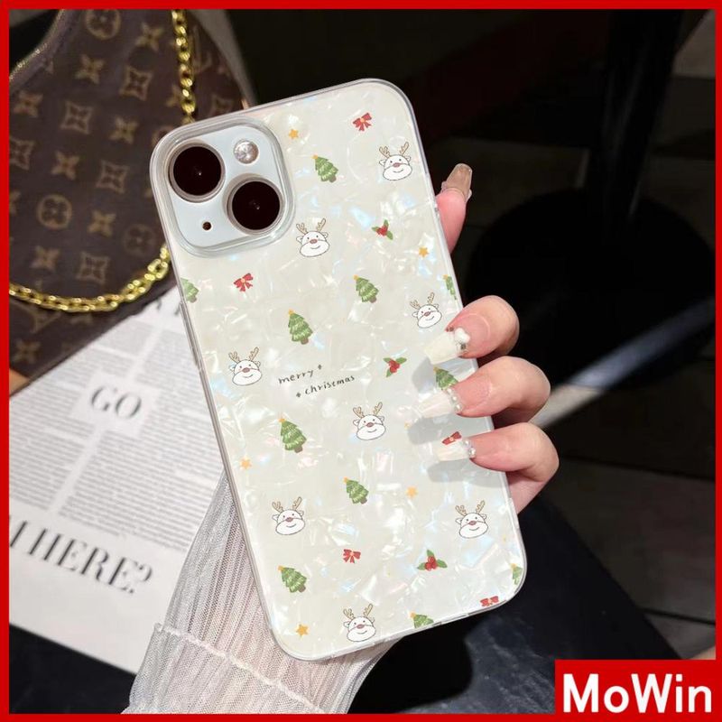 Mowin - เข้ากันได้สำหรับ 1511 เคส iphone 11เคสใสเคสเชลล์รูปแบบกระดาษแข็ง TPU เคสต้นคริสต์มาสกวางเข้ากันได้กับ 14 PRO MAX 13 12 XR XS 7plus 8 PLUS