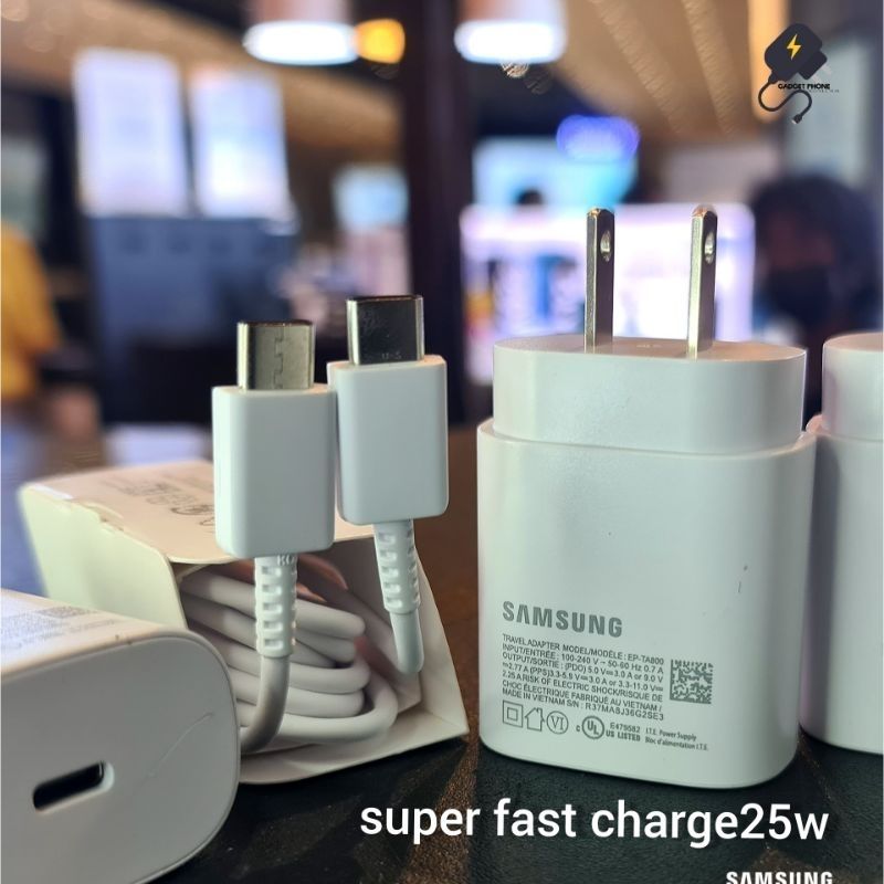 Samsung ชุดสายชาร์จแท้Samsung 25w adapter+สายc to c