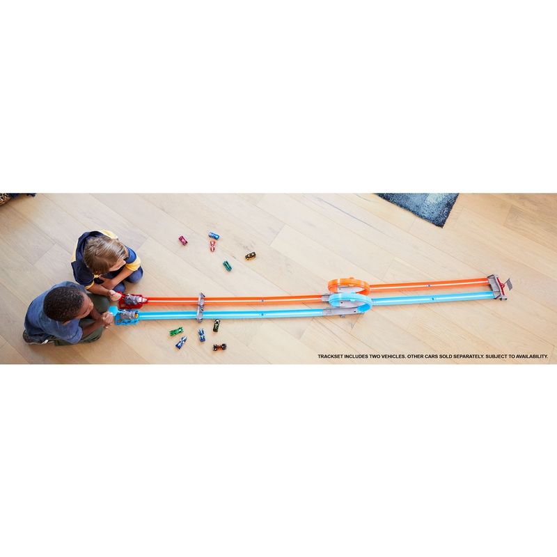 Hot Wheels Double Loop Dash Trackset (GFH85) - ฮอตวิล ชุดรางแข่งยกระดับ โมเดลรถ พาหนะจำลอง ของเล่นสะสม รถของเล่น