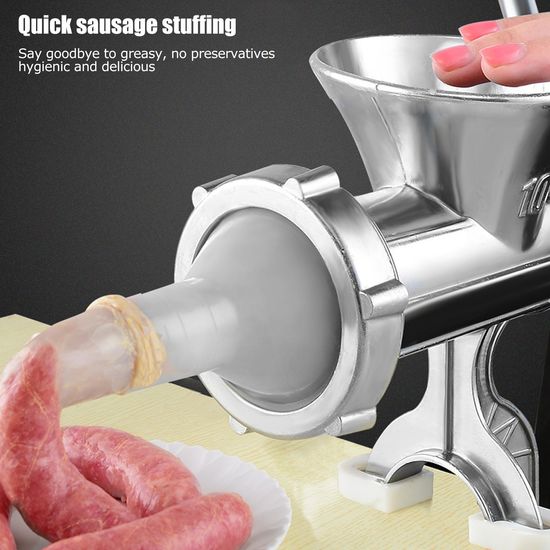 Meat Grinder อลูมิเนียมในครัวเรือนโลหะผสมคู่มือเนื้อไส้กรอกเครื่องบดเครื่องเทศพริกไทยบดเครื่องมือเครื่องครัว