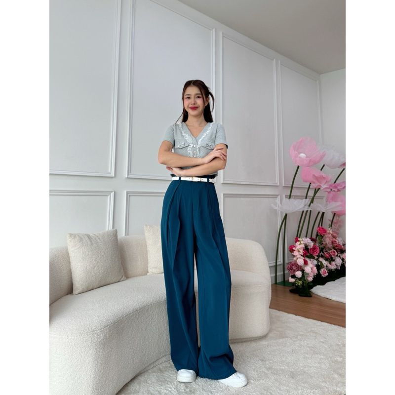 Wavy Pants กางเกงผ้าญี่ปุ่น จีบทวิส ทรงสวยมาก